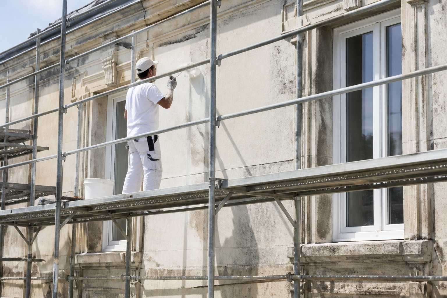 Présentation d'une rénovation de façade en Gironde avec peinture sur crépi