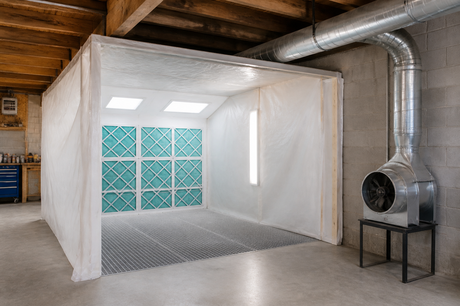Ventilation cabine de peinture maison avec turbine et extraction d air