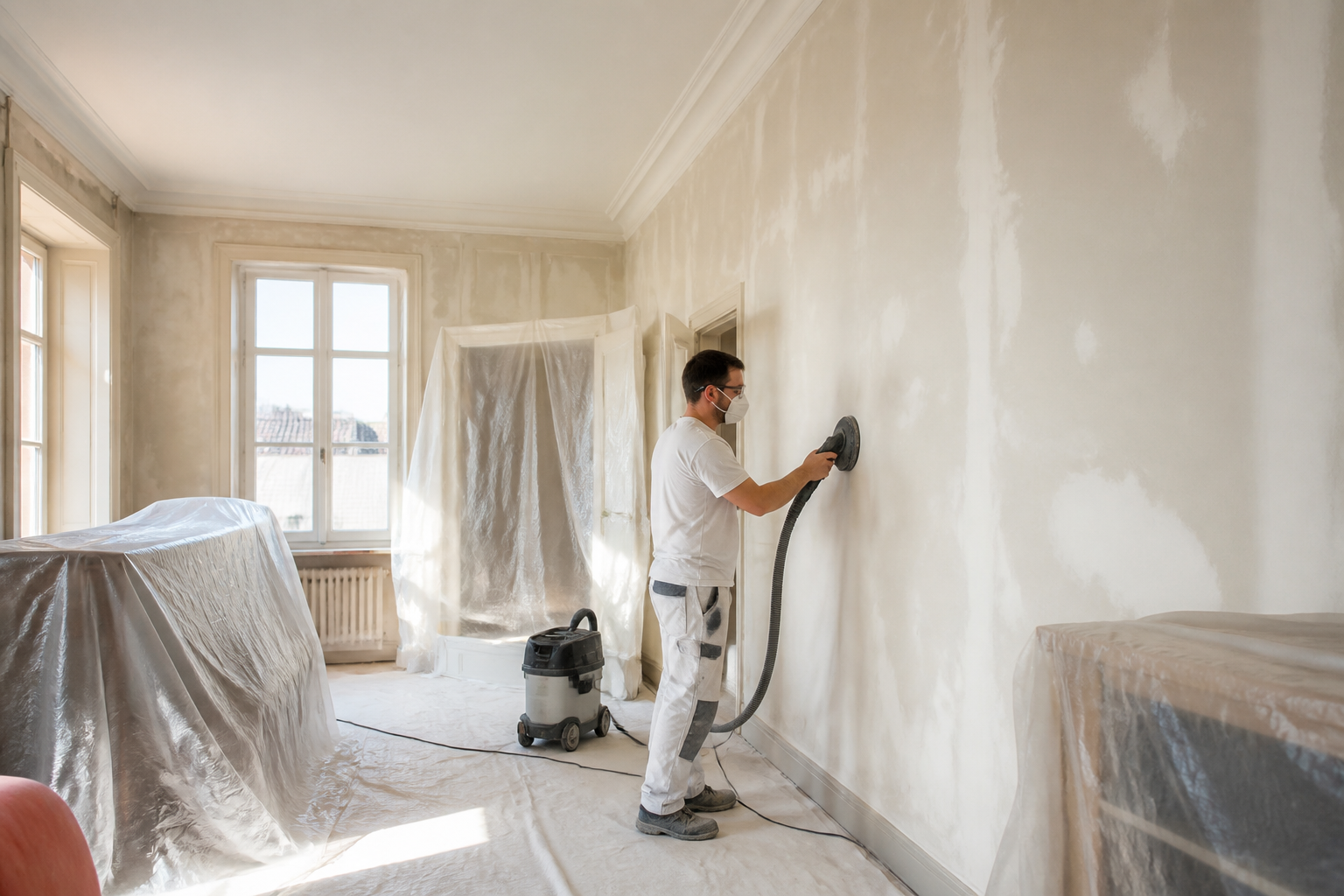 Préparation des murs avant peinture intérieure en Gironde