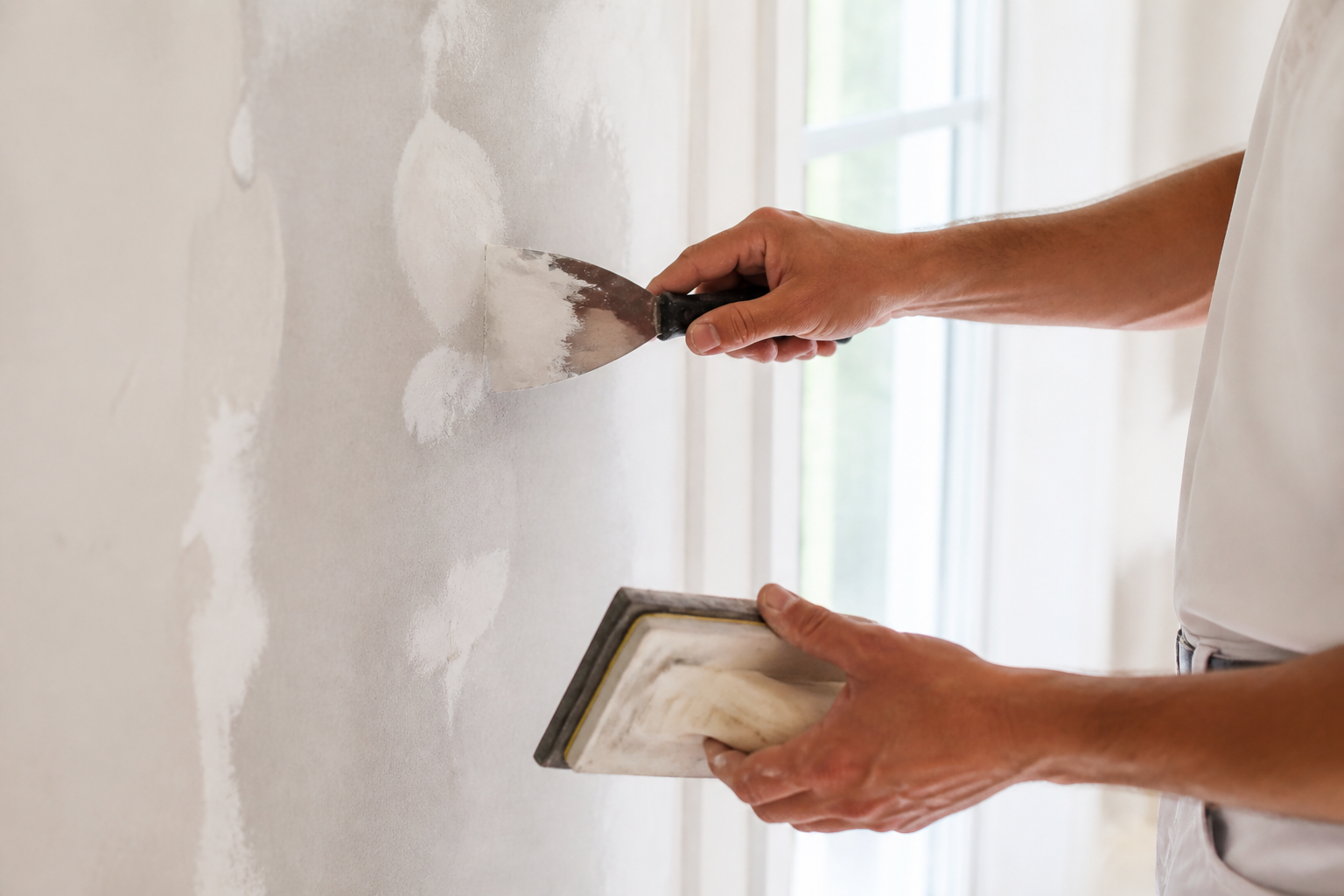 Préparation du support mural pour peinture intérieure maison en Gironde