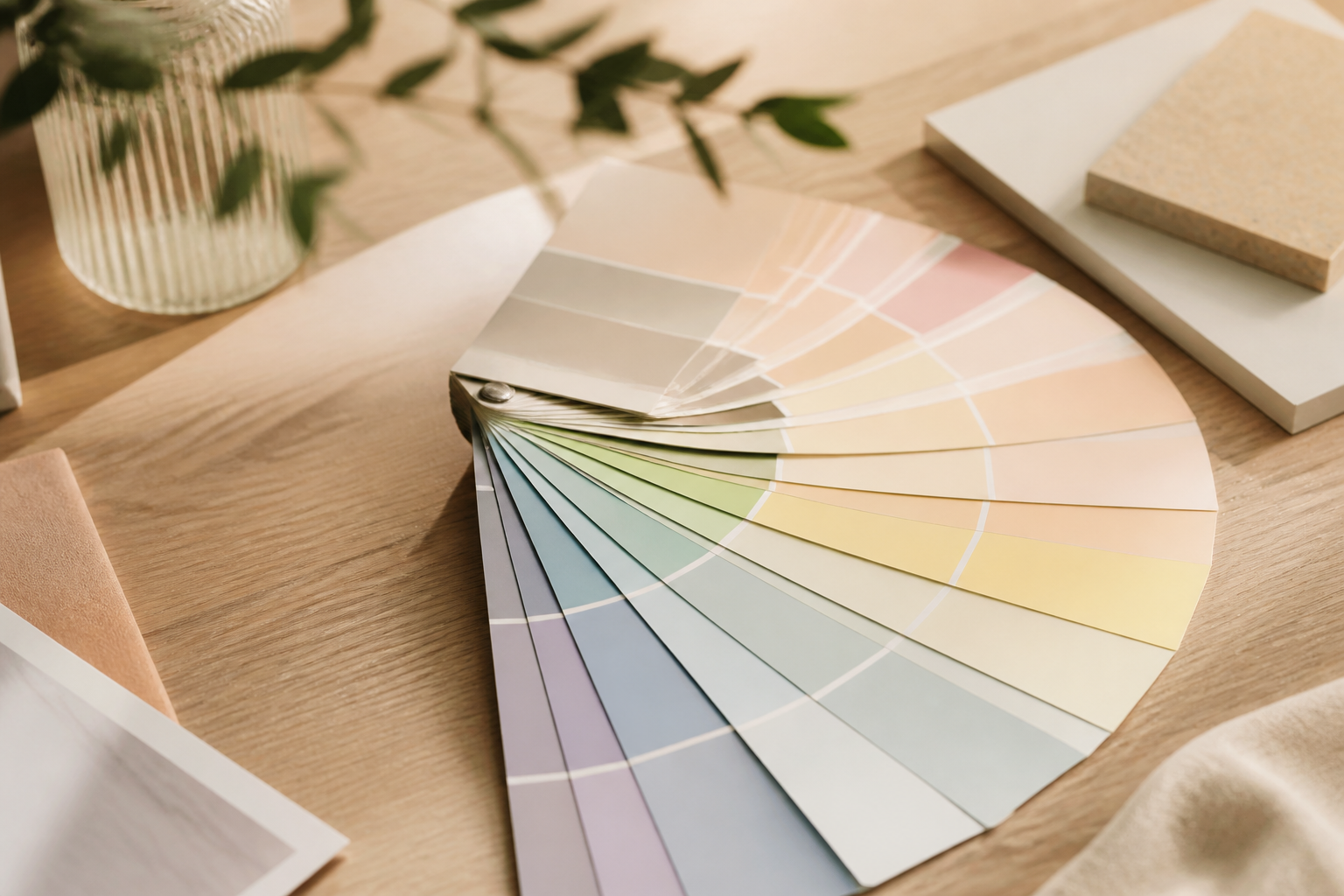 Nuancier de couleurs pastel pour peinture intérieure