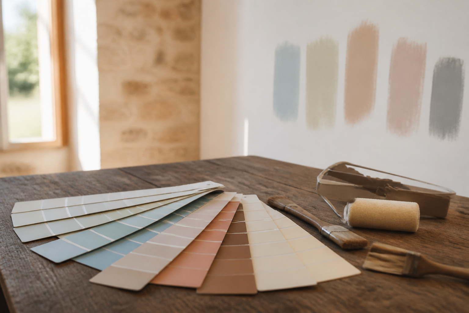 Nuancier de peintures pastel et neutres pour choix couleurs maison en Gironde