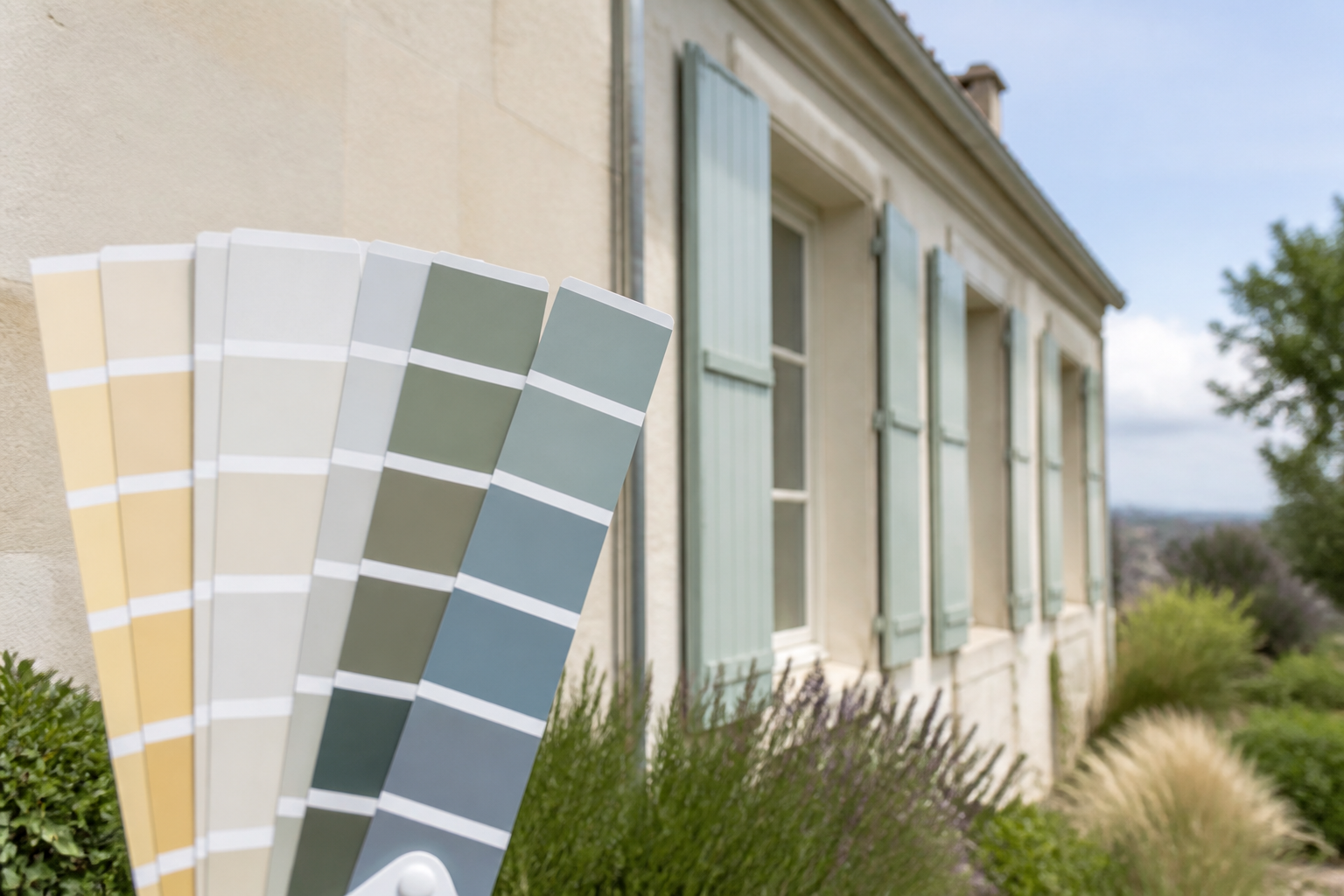 Nuancier de peintures extérieures avec choix de couleurs adaptées à la façade en Gironde