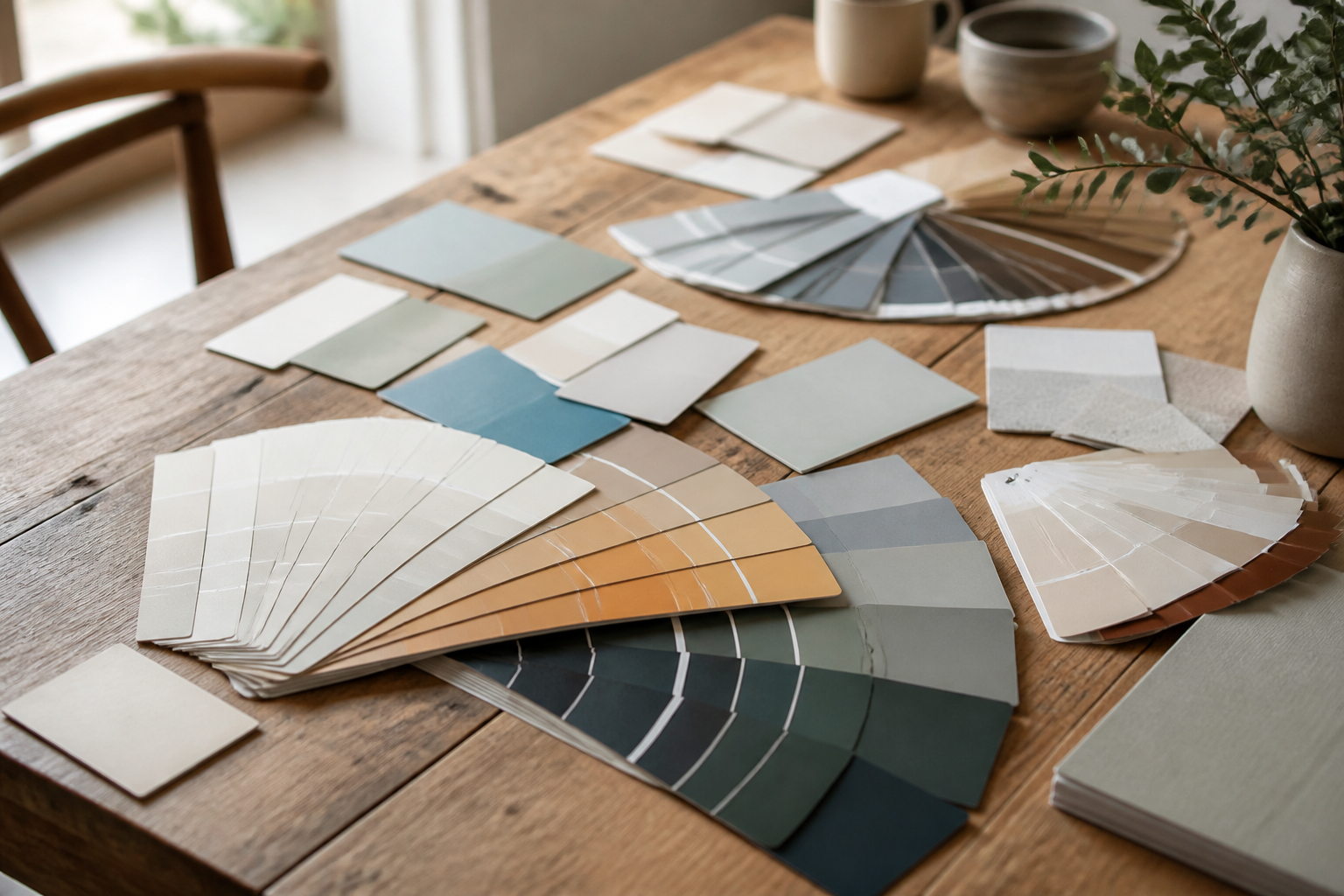 Nuancier de peinture avec différentes teintes pour choisir la couleur de la maison