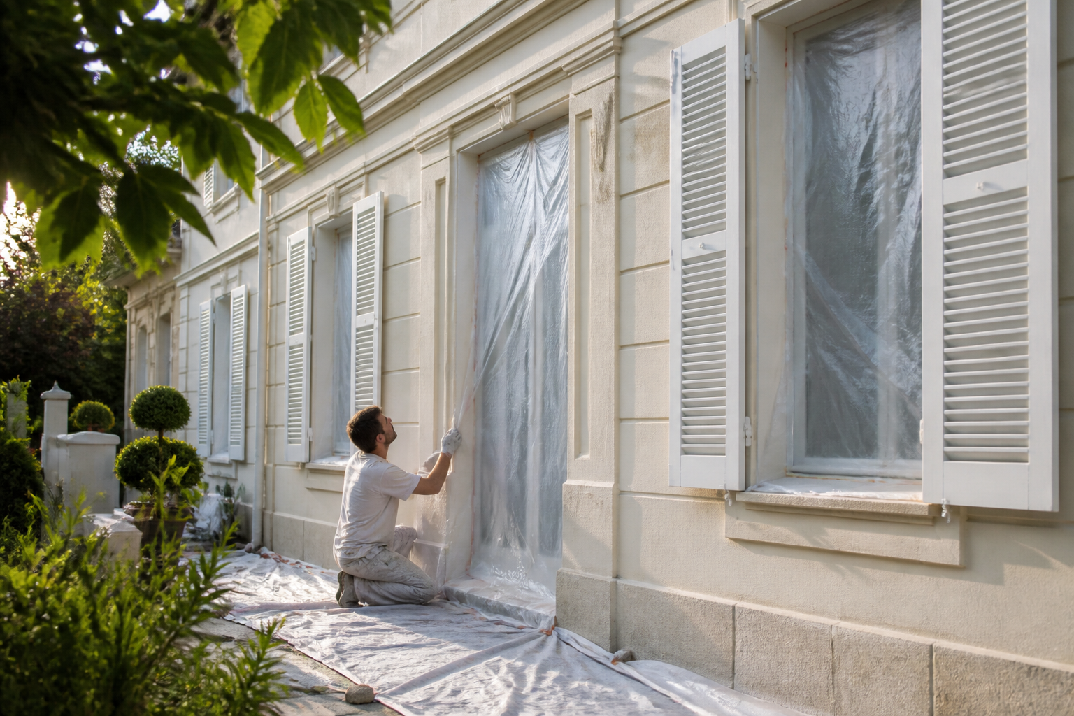 Protection des surfaces avant peinture extérieure en Gironde