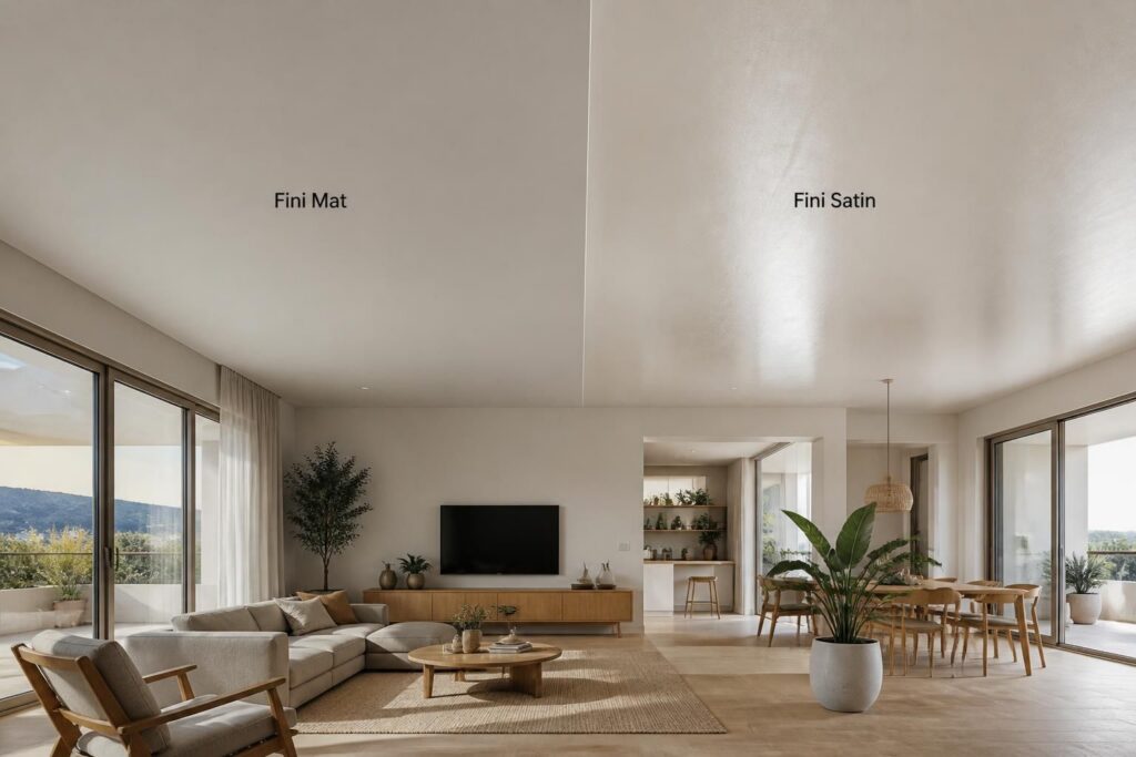 découvrez comment choisir entre une peinture plafond mat ou satin pour réussir la décoration de votre intérieur avec un fini adapté à chaque pièce.