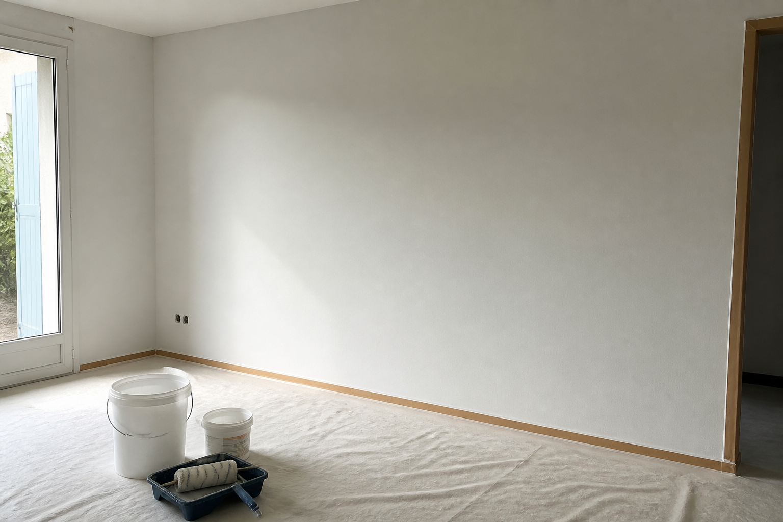 Mur intérieur préparé pour peinture maison en Gironde