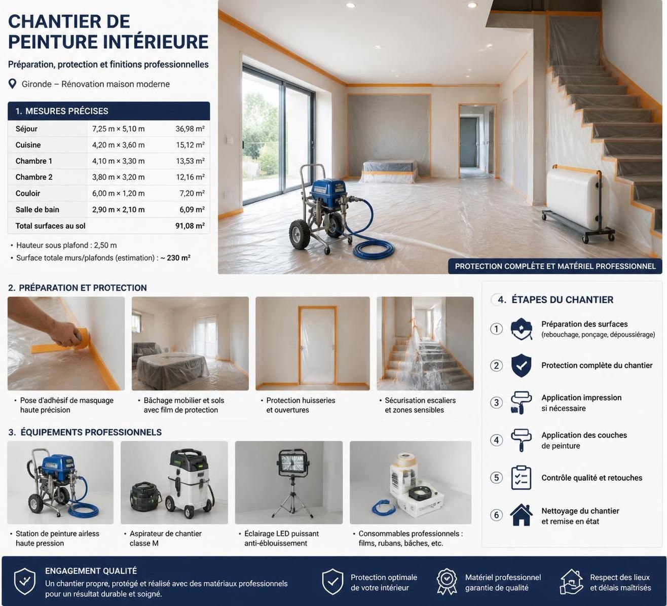 découvrez un exemple de devis de peinture complet et apprenez à bien préparer votre projet pour des travaux réussis, du choix des matériaux à l'estimation du coût.