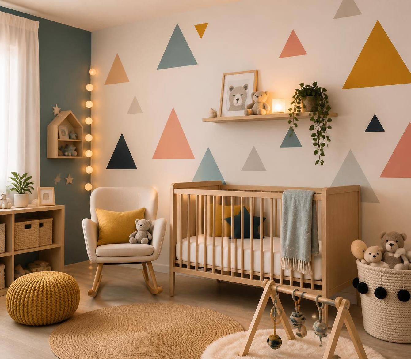 découvrez nos conseils et inspirations pour peindre une chambre de bébé avec des motifs triangles, créant un espace doux et moderne pour votre tout-petit.